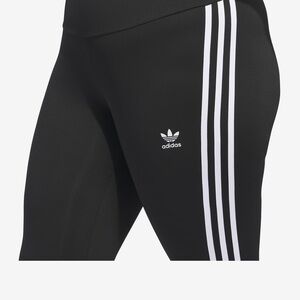adidas Black Flared Leggings with White Side Stripes